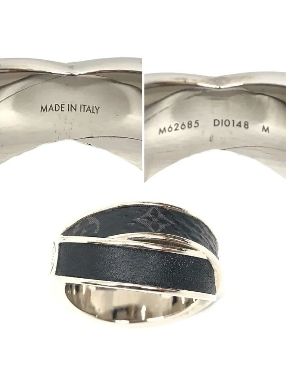 Louis Vuitton Monogram Eclipse Bague Entrelac Ring